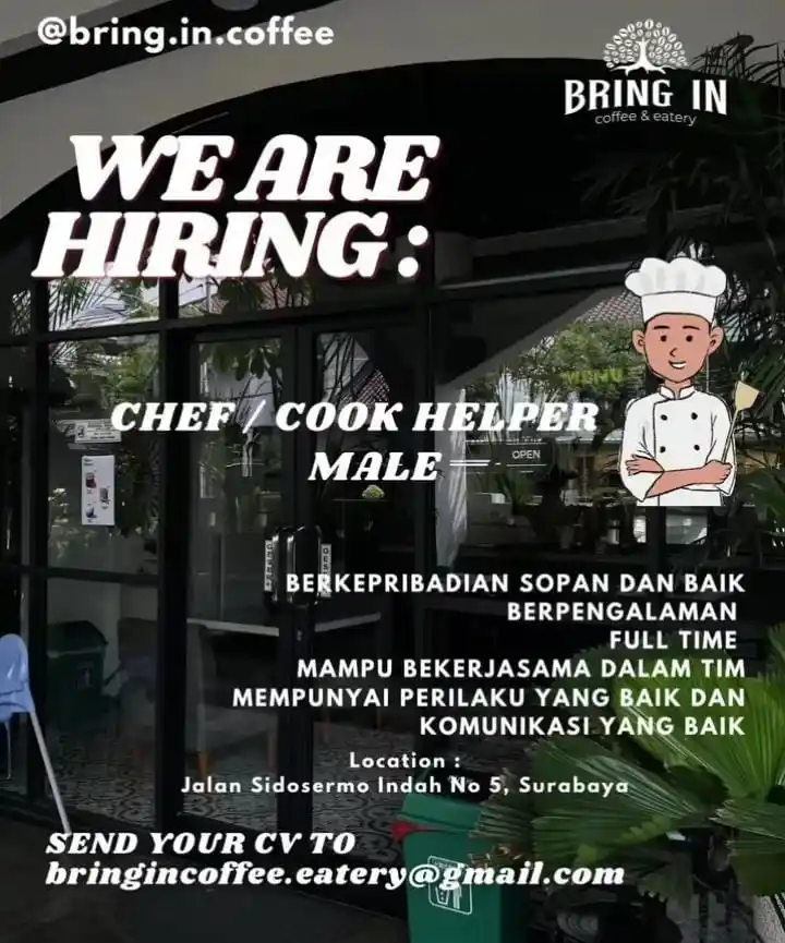 Image from Loker Surabaya Dan Sekitarnya: chef/cook helper...