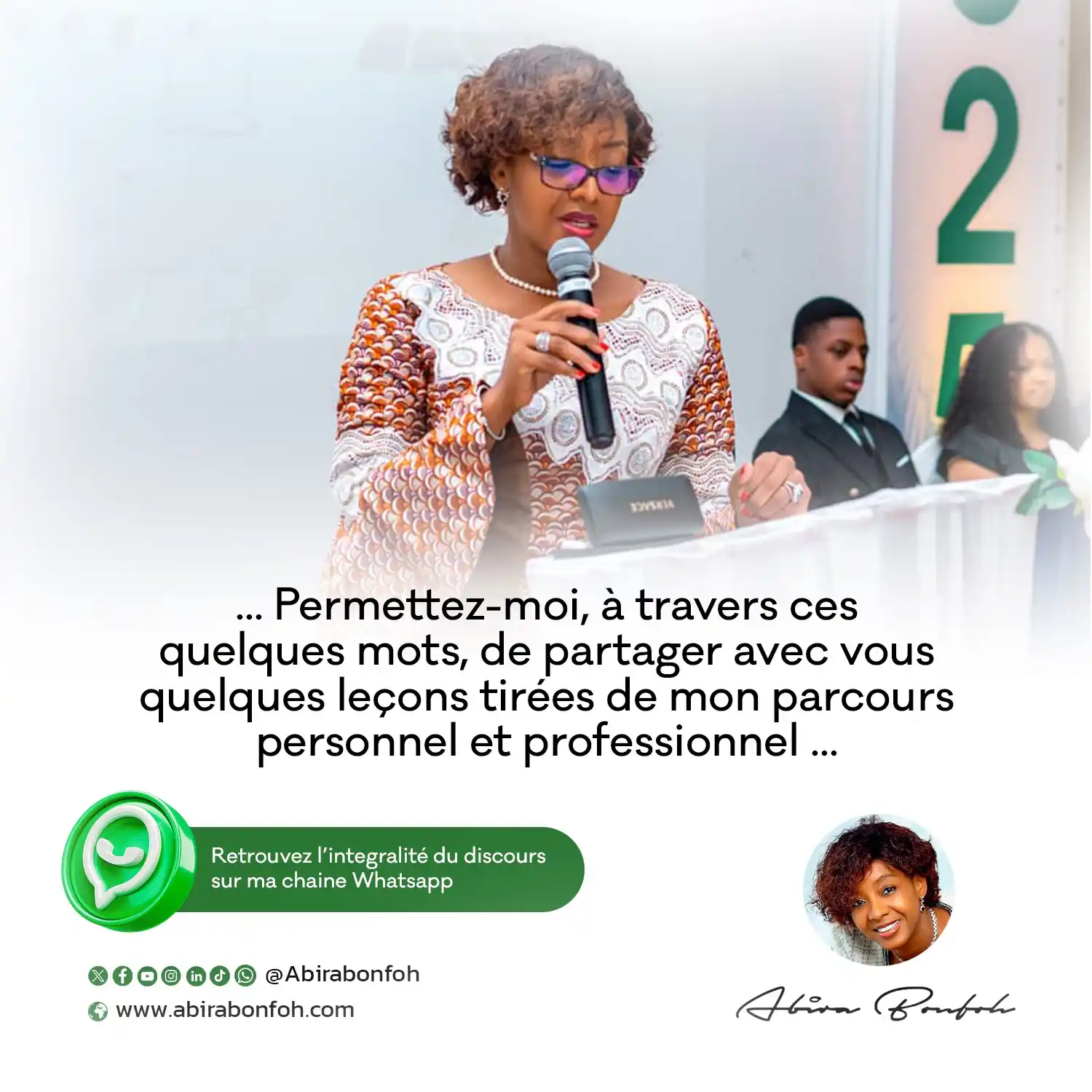 Image from Abira Bonfoh: - Chers diplômés, - Chers parents, - Mesdames, Messieurs les membres d...