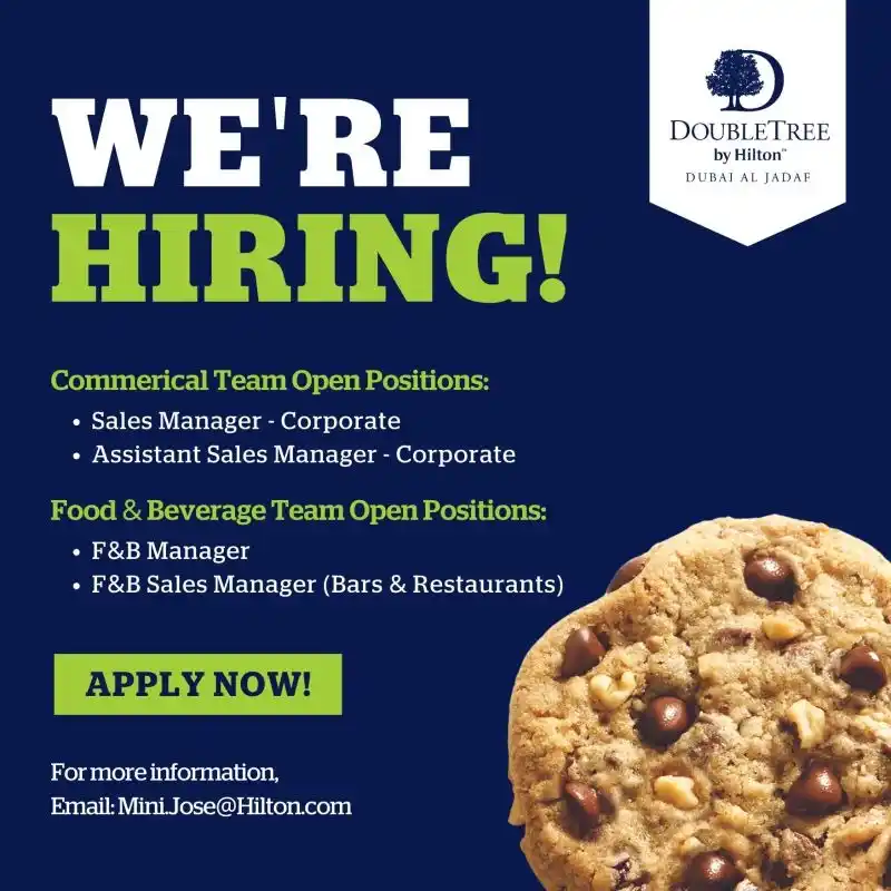 Image from UAE Jobs - Updates: *DoubleTree By Hilton Dubai Al Jadaf Careers*  1) Receptionist 2) Bari...