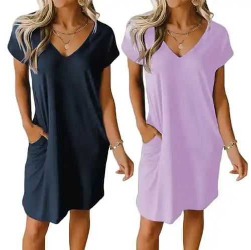 Image from Pirate Deals Angebote | Preisfehler, Schnäppchen, Rabatte & Freebies: Ekouaer Damen Nachthemd Kurzarm Zweiteiliger Sommer Pir<a class="text-...