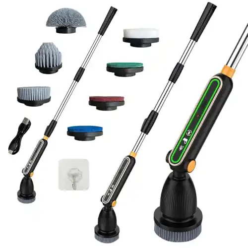 Image from Pirate Deals Angebote | Preisfehler, Schnäppchen, Rabatte & Freebies: Elektrische Reinigungsbürste mit teleskop, Electric Spin Scrubber 7 Au...
