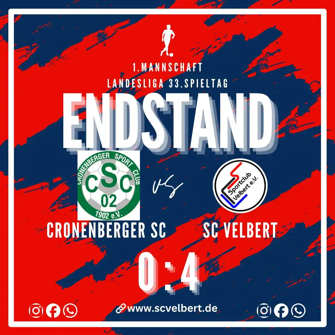 Image from SC Velbert : *📢 Ergebnisbericht – 33. Spieltag: Cronenberger SC – SC Velbert 0:4 �...