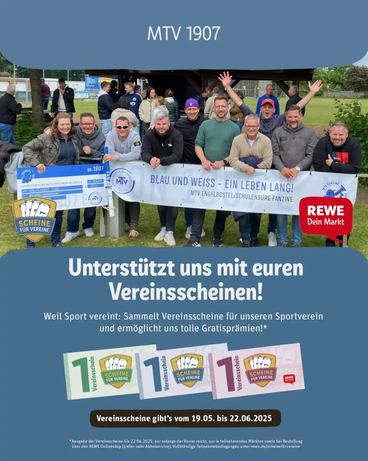 Image from MTV Engelbostel-Schulenburg v. 1907 e.V.: ⏳ Halbzeit bei "Scheine für Vereine"! 🔵⚪  Ein riesiges DANKE an alle,...