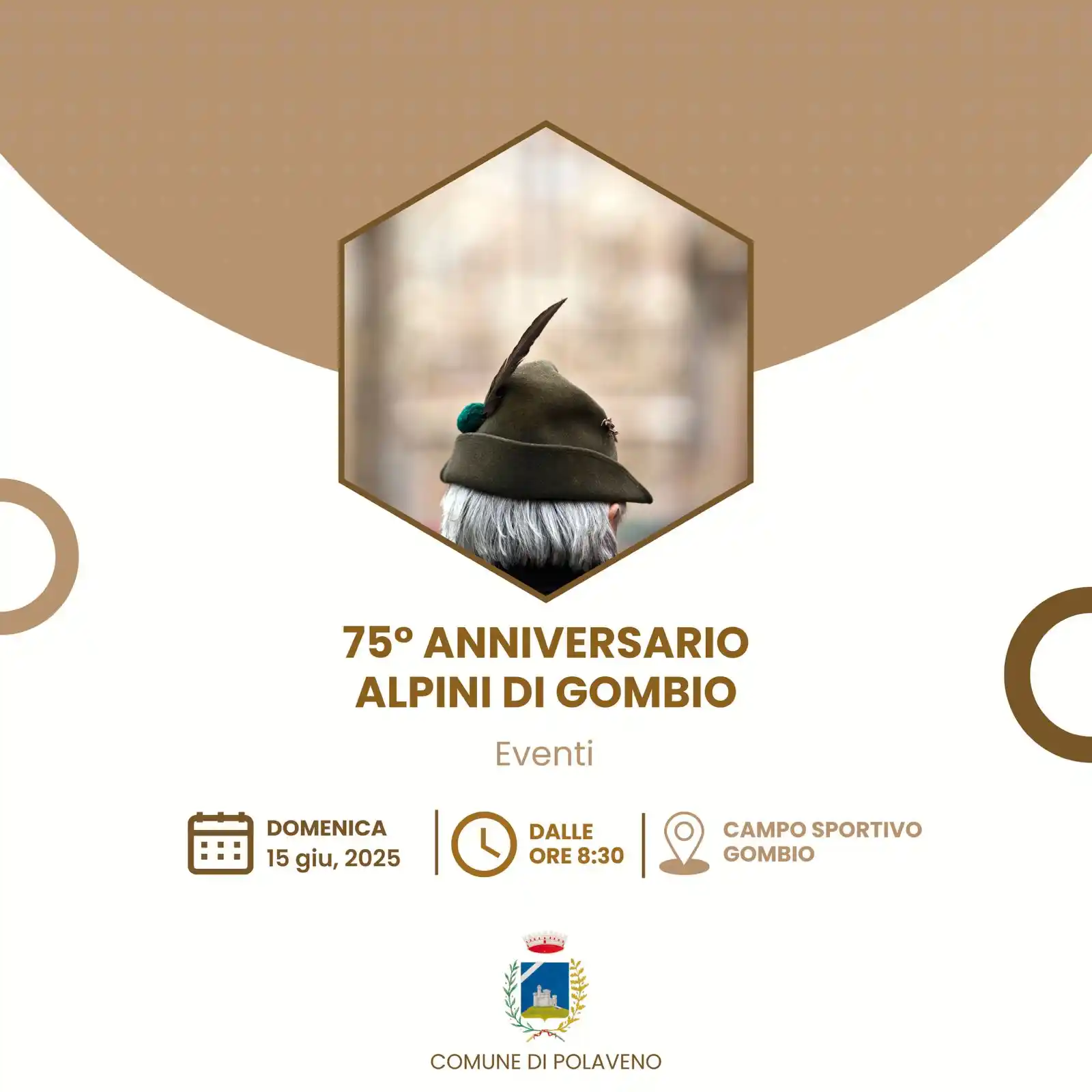 Image from WhatsApp Polaveno: 🇮🇹 *75° ANNIVERSARIO DI FONDAZIONE DEL GRUPPO ALPINI DI GOMBIO* Il ...