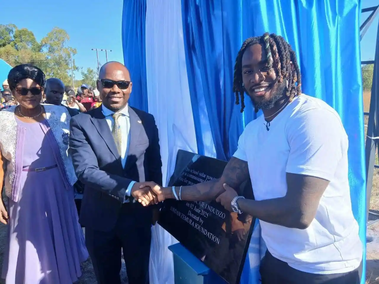 Image from 3ktv Zimbabwe (Dstv Channel 293): Jordan Zemura, through the Jordan Zemura Foundation, has drilled a sol...