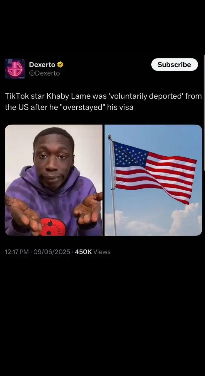 Image from Pure Infotainment: Khaby Lame deported from the US after he “overstayed” his visa...