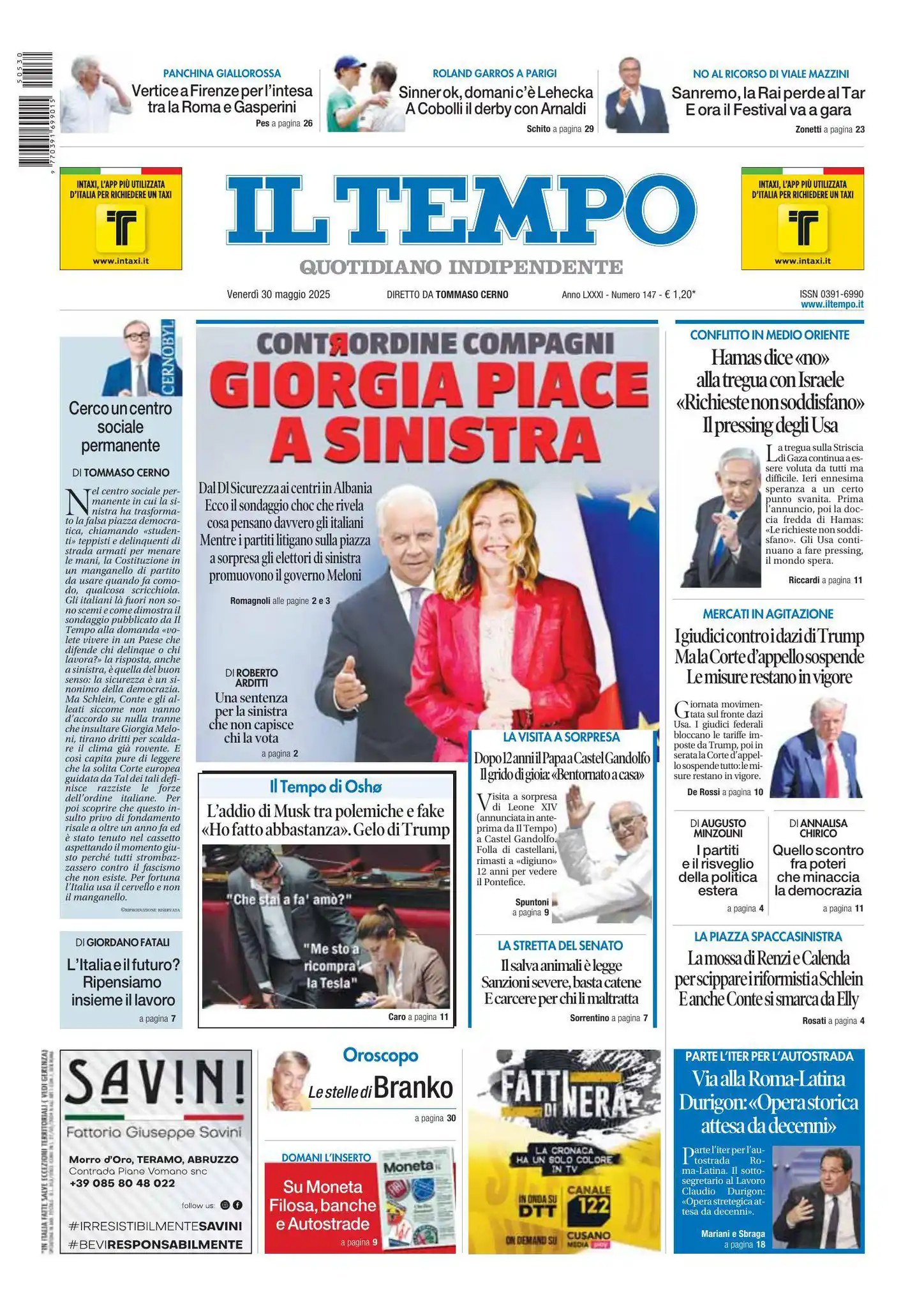 Image from Quotidiano Il Tempo: 🗞️ *La prima pagina del Tempo in edicola oggi:* 📍 Contrordine compa...
