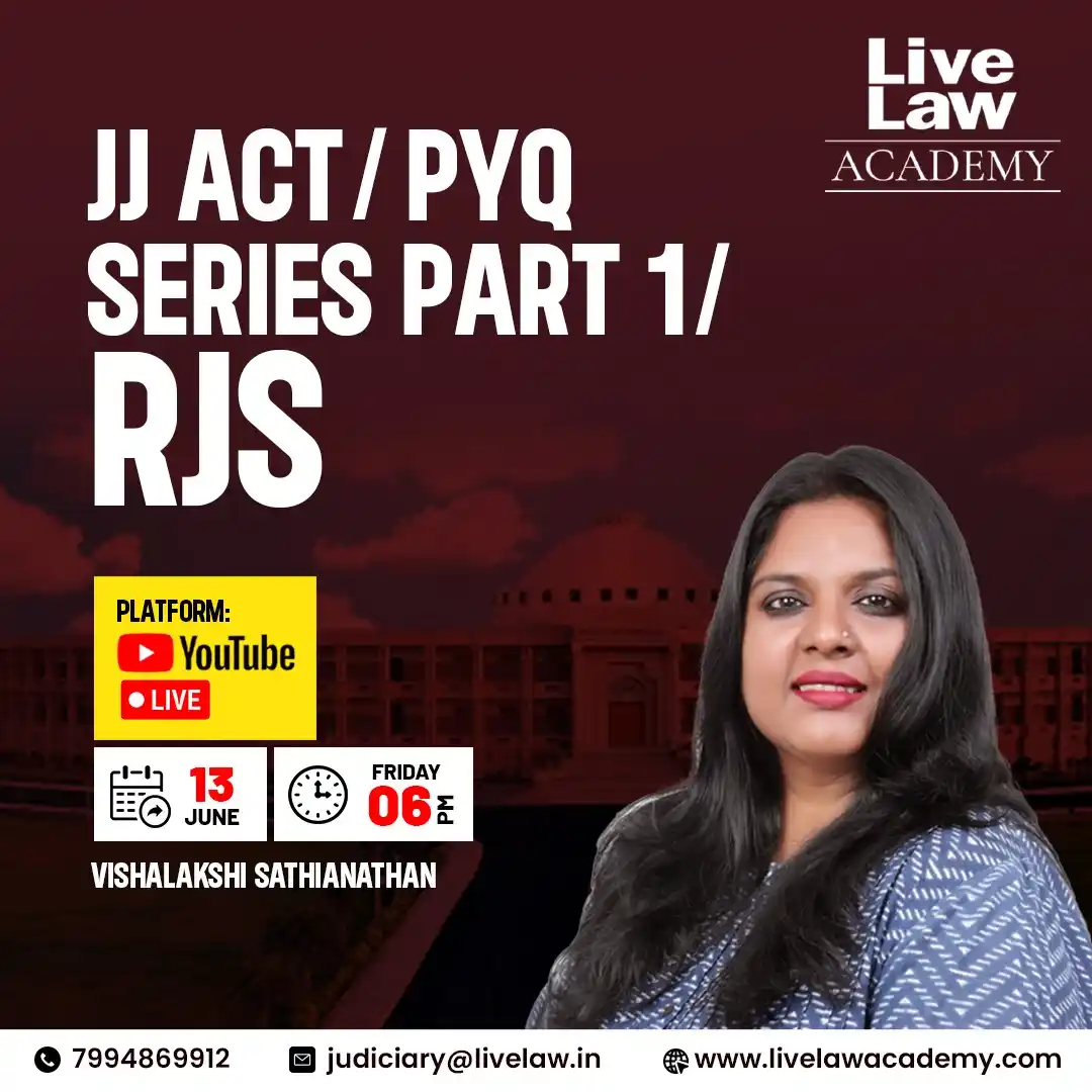 Image from LiveLaw- Legal News: 🚨LIVE TODAY🚨 J ACT/ PYQ SERIES PART 1/ RJS 📅 Date: 13th June, 20...