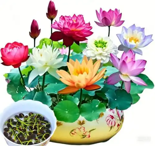 Image from Pirate Deals Angebote | Preisfehler, Schnäppchen, Rabatte & Freebies: Lotus-Blumen Samen, 30 Stück Pirαtе-D;еαls Lotus Seeds, Mehrfarbige Wa...