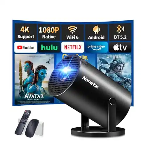 Image from Pirate Deals Angebote | Preisfehler, Schnäppchen, Rabatte & Freebies: Mini Beamer Pirαtе-:Dеαls 4K Projektor Full HD 1080P mit WiFi 6 und Bl...