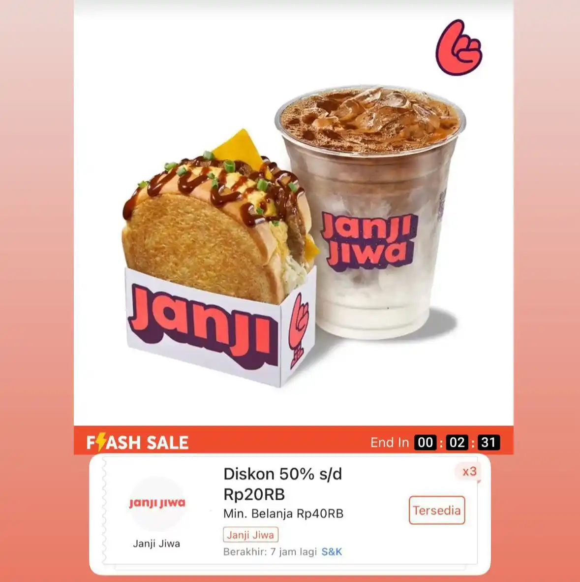 Image from Serba Ada ➖ MAMA NAYA ➖ INFO PROMO DISKON SHOPEE, LAZADA, BLIBLI ➖ INDOMARET, ALFAMART: minumnya sekalian🍹 🧋 Janji Jiwa https://spf.shopee.co.id/8Ux78HptIM...