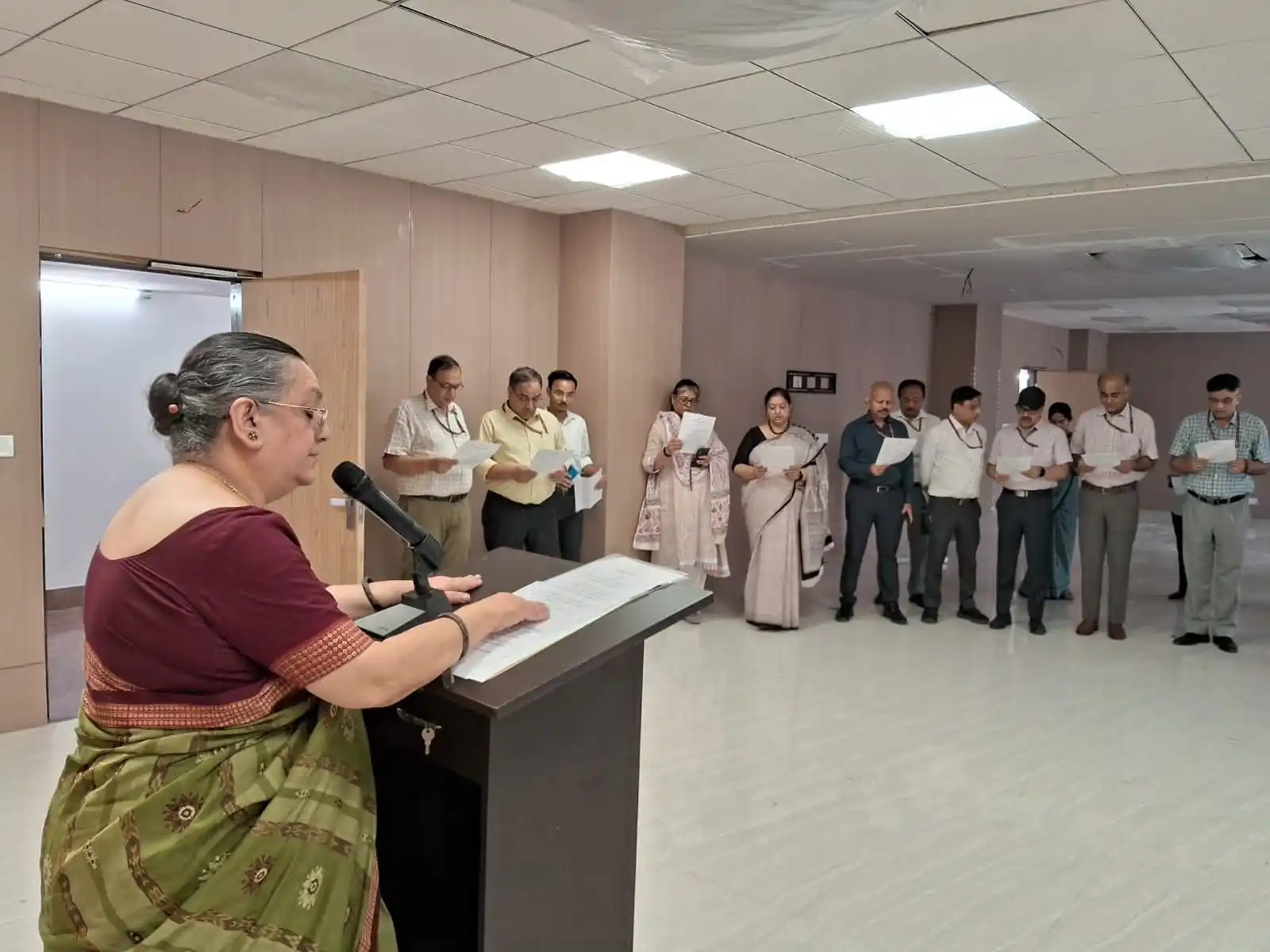 Image from SAPOST News Channel: Ms. Vandita Kaul, Secretary (Posts), along with officers of the Depart...