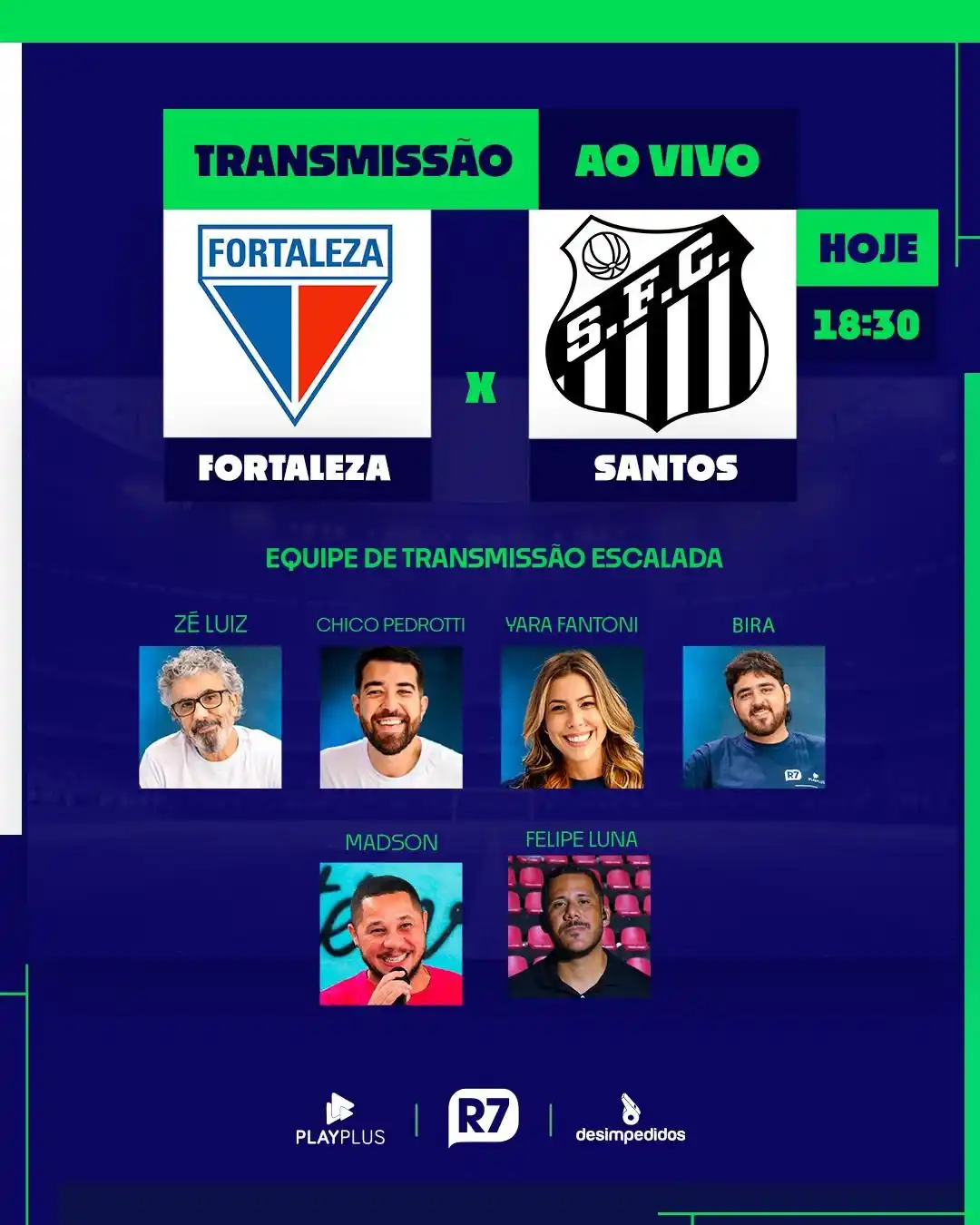 Image from Portal R7: Nesta quinta (12), a partir das 18h30, assista à partida entre Fortale...