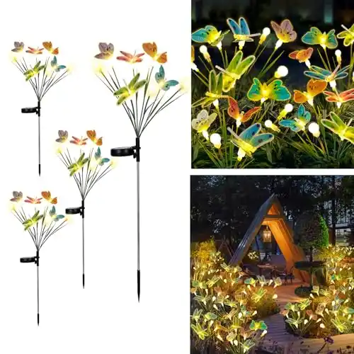 Image from Pirate Deals Angebote | Preisfehler, Schnäppchen, Rabatte & Freebies: NEXVIN Solarlampen für Außen Garten, 4 Stück Glühwürmchen Gartenlichte...