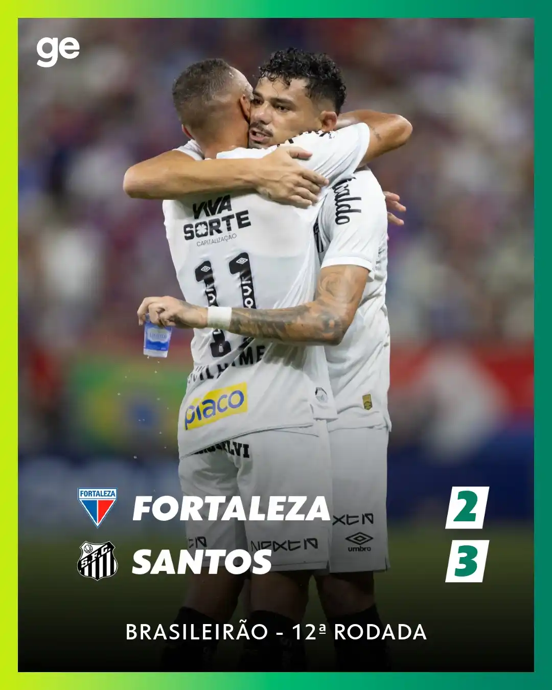 Image from ge.globo | é esporte sempre: NOS ACRÉSCIMOS! Com gols de Guilherme e Barreal, o Santos abriu 2 a 0...