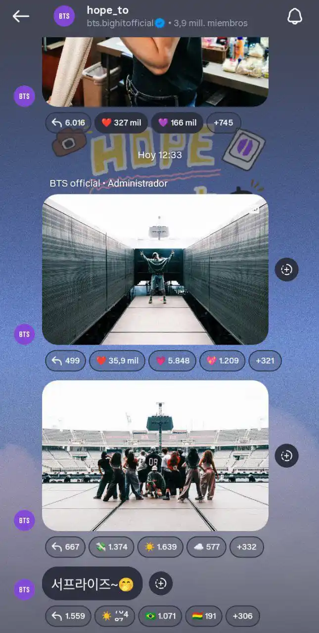 Image from BTS 🧾⟭⟬💜BANGTAN & ARMY ⟭⟬: — Nueva actualización del canal de difusión hope_to en Instagram ✍�...