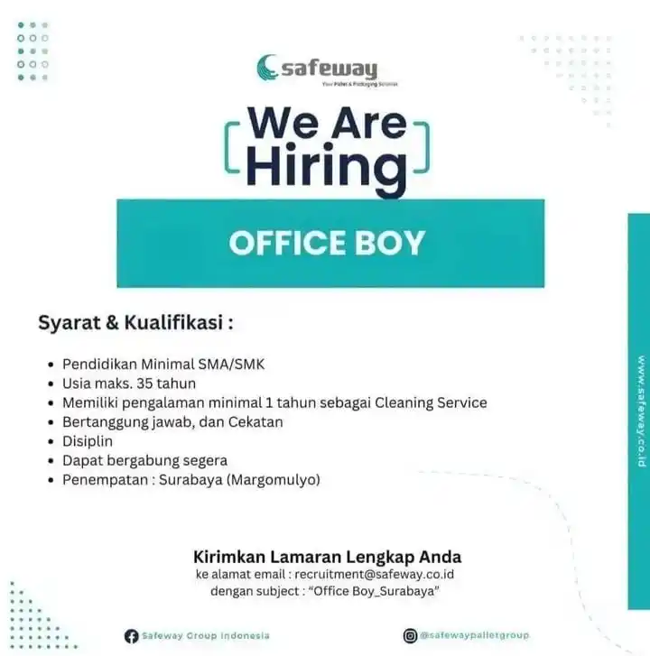 Image from Loker Surabaya Dan Sekitarnya: office boy margo sby...