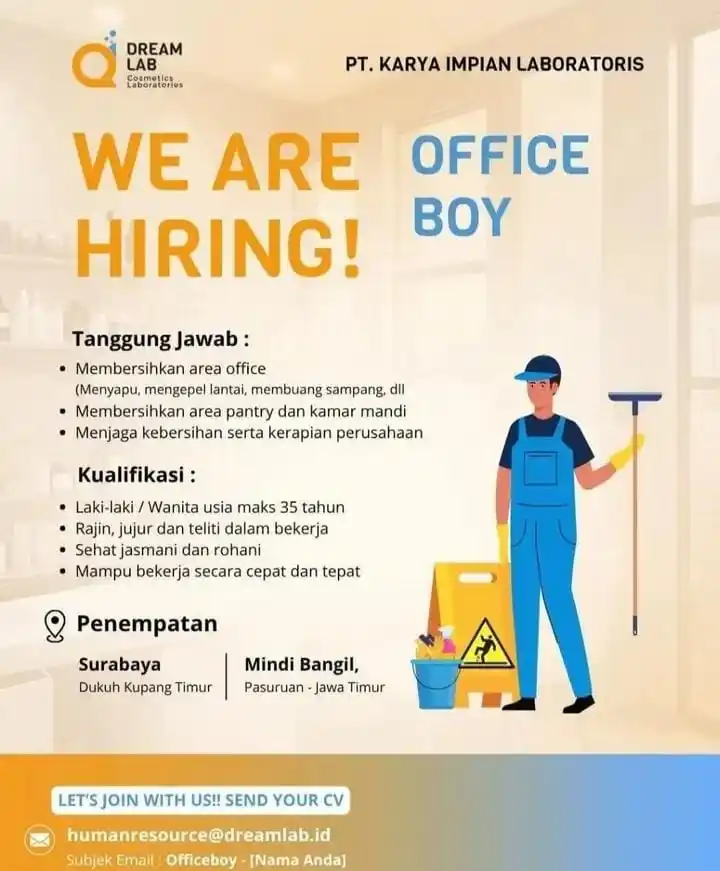 Image from Loker Surabaya Dan Sekitarnya: office boy sby/psr...