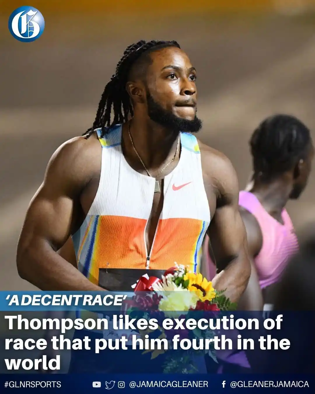 Image from The Gleaner Company (Media) Limited: Olympic silver medallist Kishane Thompson was out of the blocks like a...