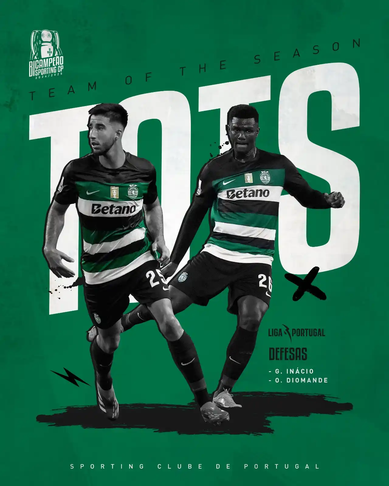 Image from Sporting CP: Ousmane Diomande e Gonçalo Inácio estão presentes no 𝟏𝟏 𝐃𝐎 𝐀𝐍𝐎 ...