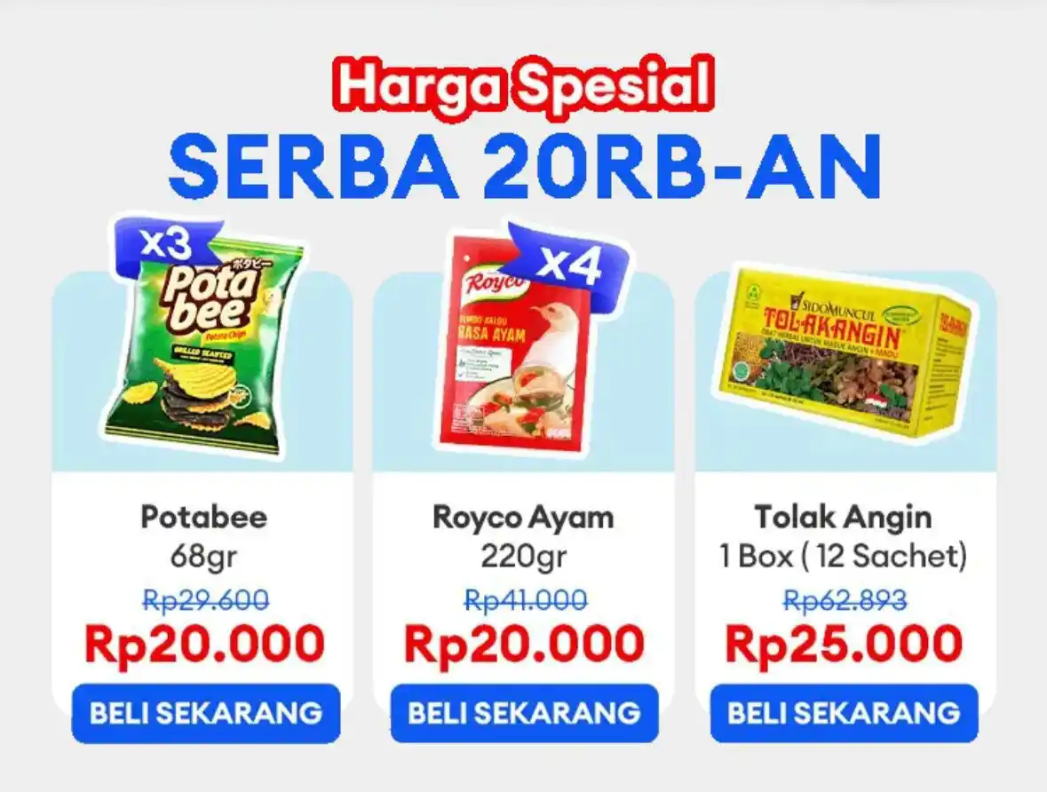 Image from Serba Ada ➖ MAMA NAYA ➖ INFO PROMO DISKON SHOPEE, LAZADA, BLIBLI ➖ INDOMARET, ALFAMART: Pantau serba 20rb ⏰ 00.00  💰 [Paket isi 3] Potabee Seaweed 68gr 👉🏻 ...
