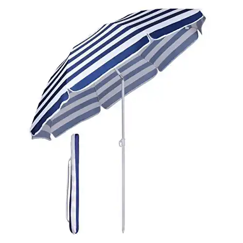 Image from Pirate Deals Angebote | Preisfehler, Schnäppchen, Rabatte & Freebies: P~irαtе-Dеαls Sekey® 160 cm Sonnenschirm| Strandschirm mit Schutzhülle...