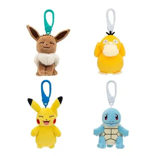 Image from Pirate Deals Angebote | Preisfehler, Schnäppchen, Rabatte & Freebies: Pokemon Pokémon Clip on 10cm Plüsch - Pikachu, Eevee, Squirtle, Psyduc...