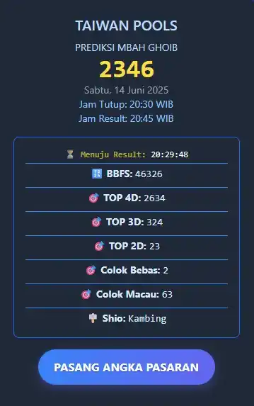 Image from MBAH GHOIB SLTGAMING: PREDIKSI TAIWAN MBAH GHOIB TGL 14 Juni 2025 LINK PREDIKSI : https:/...