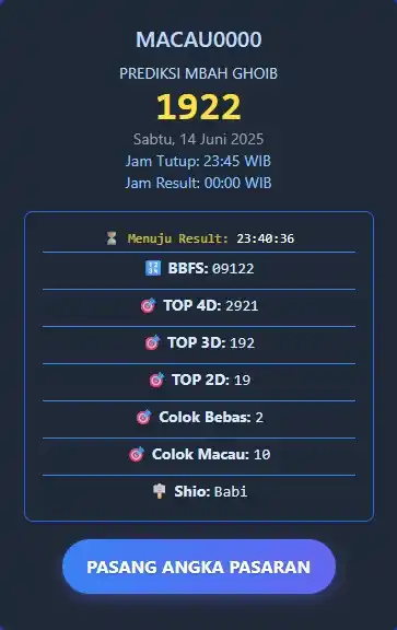 Image from MBAH GHOIB SLTGAMING: PREDIKSI TOTO MACAU 0000 / MBAH GHOIB TGL 14 Juni 2025 LINK PREDIKSI ...