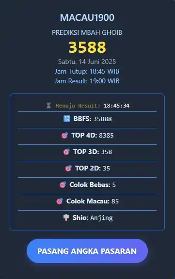 Image from MBAH GHOIB SLTGAMING: PREDIKSI TOTO MACAU 1900 / MBAH GHOIB TGL 14 Juni 2025 LINK PREDIKSI ...