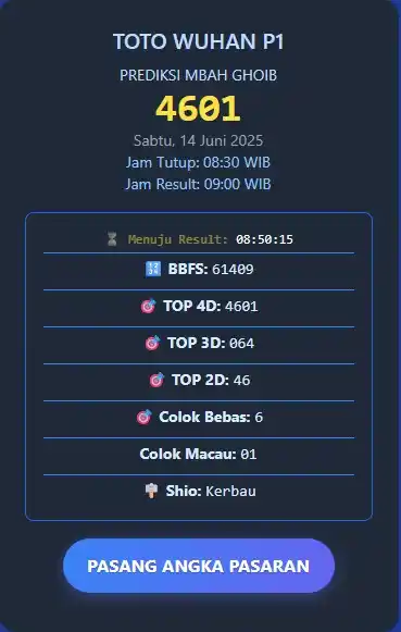 Image from MBAH GHOIB SLTGAMING: PREDIKSI	TOTO WUHAN P1	MBAH GHOIB TGL	14 Juni 2025	 LINK PREDIKSI :		 ...