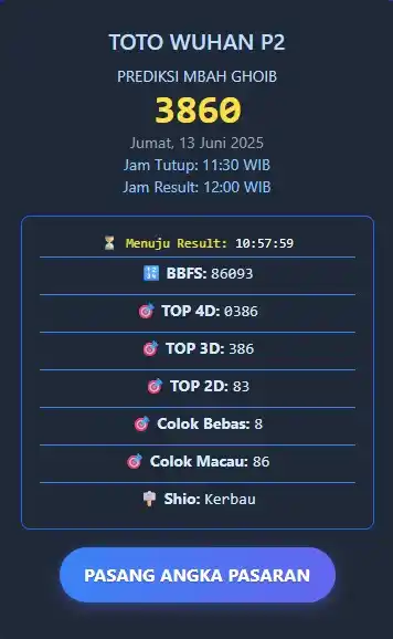 Image from MBAH GHOIB SLTGAMING: PREDIKSI TOTO WUHAN P2 MBAH GHOIB TGL 13 Juni 2025 LINK PREDIKSI : ...