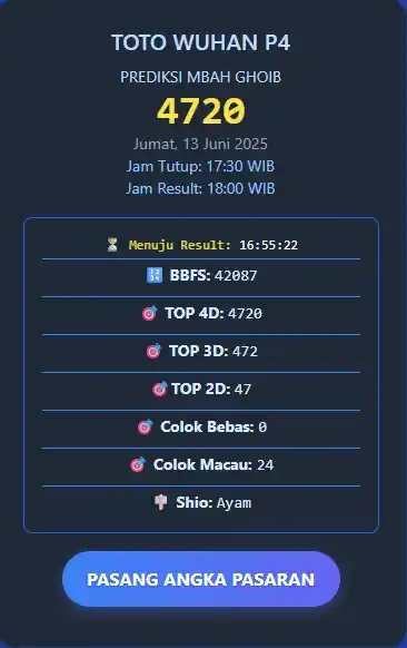 Image from MBAH GHOIB SLTGAMING: PREDIKSI TOTO WUHAN P4 MBAH GHOIB TGL 13 Juni 2025 LINK PREDIKSI : ...