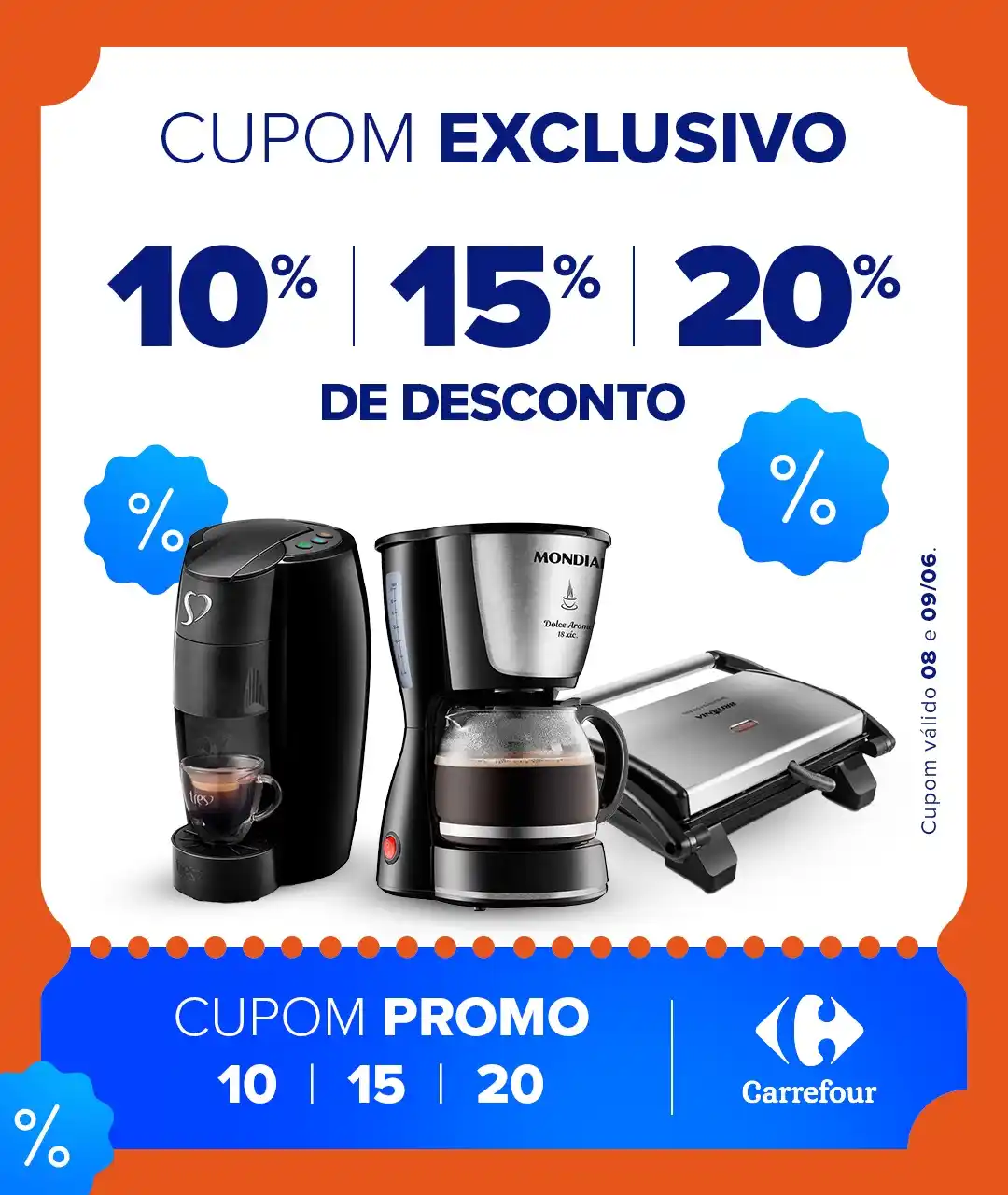 Image from Carrefour Brasil: *Quer trocar os eletroportáteis da sua casa?* *Então não precisa esper...
