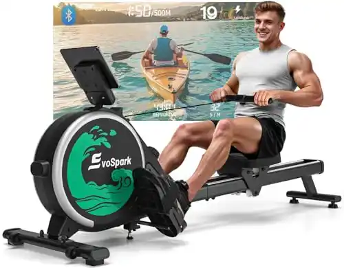 Image from Pirate Deals Angebote | Preisfehler, Schnäppchen, Rabatte & Freebies: Rudergerät für Zuhause, EvoSpark Rudergerät mit 16 Stufen Widerstand, ...