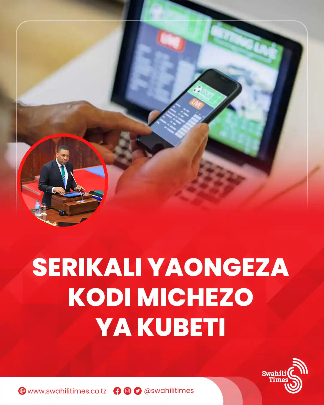 Image from Swahili Times: Serikali imeongeza kiwango cha kodi kinachotozwa kwa washindi wa miche...