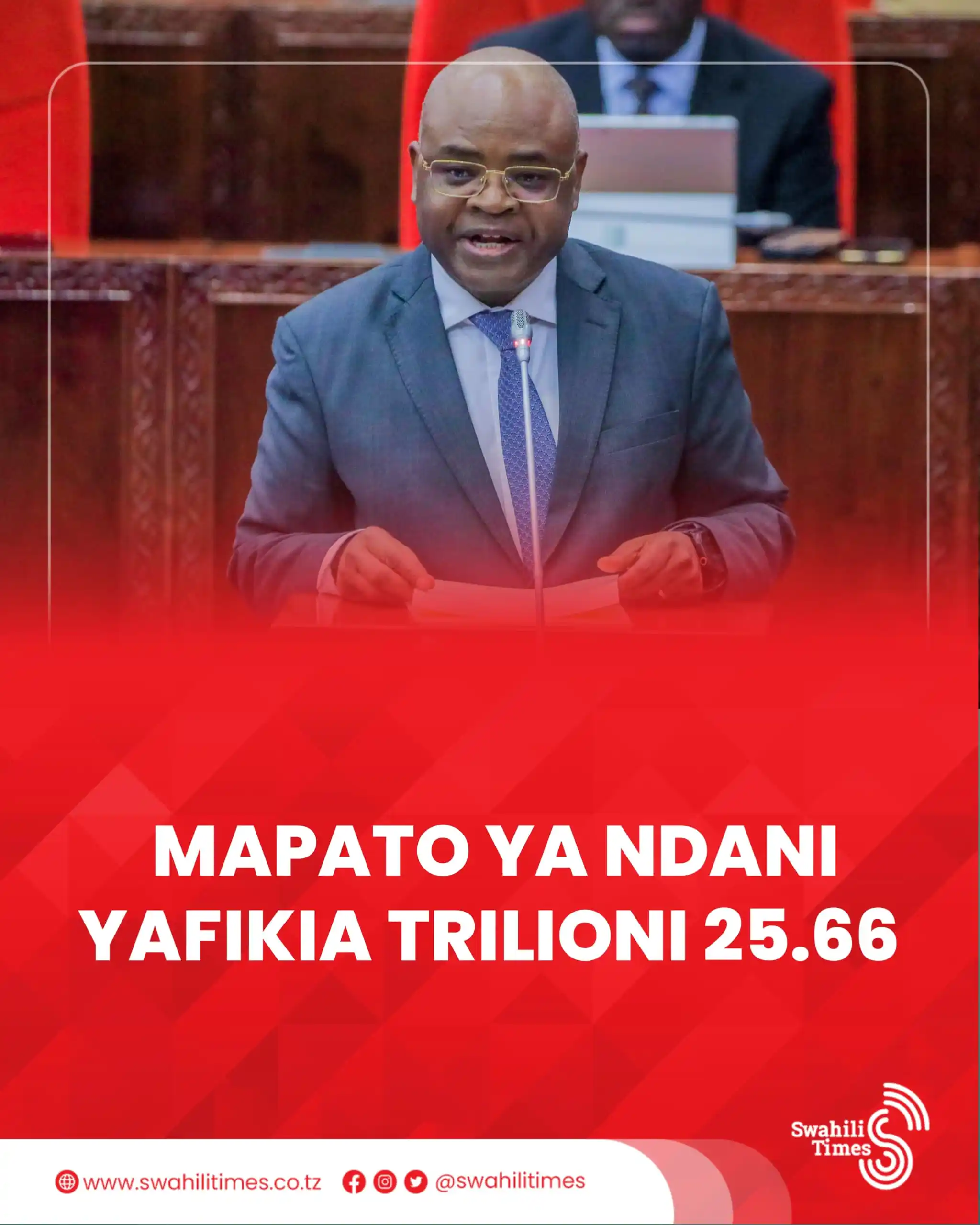 Image from Swahili Times: Serikali imesema katika kipindi cha Julai 2024 hadi Machi 2025, mapato...