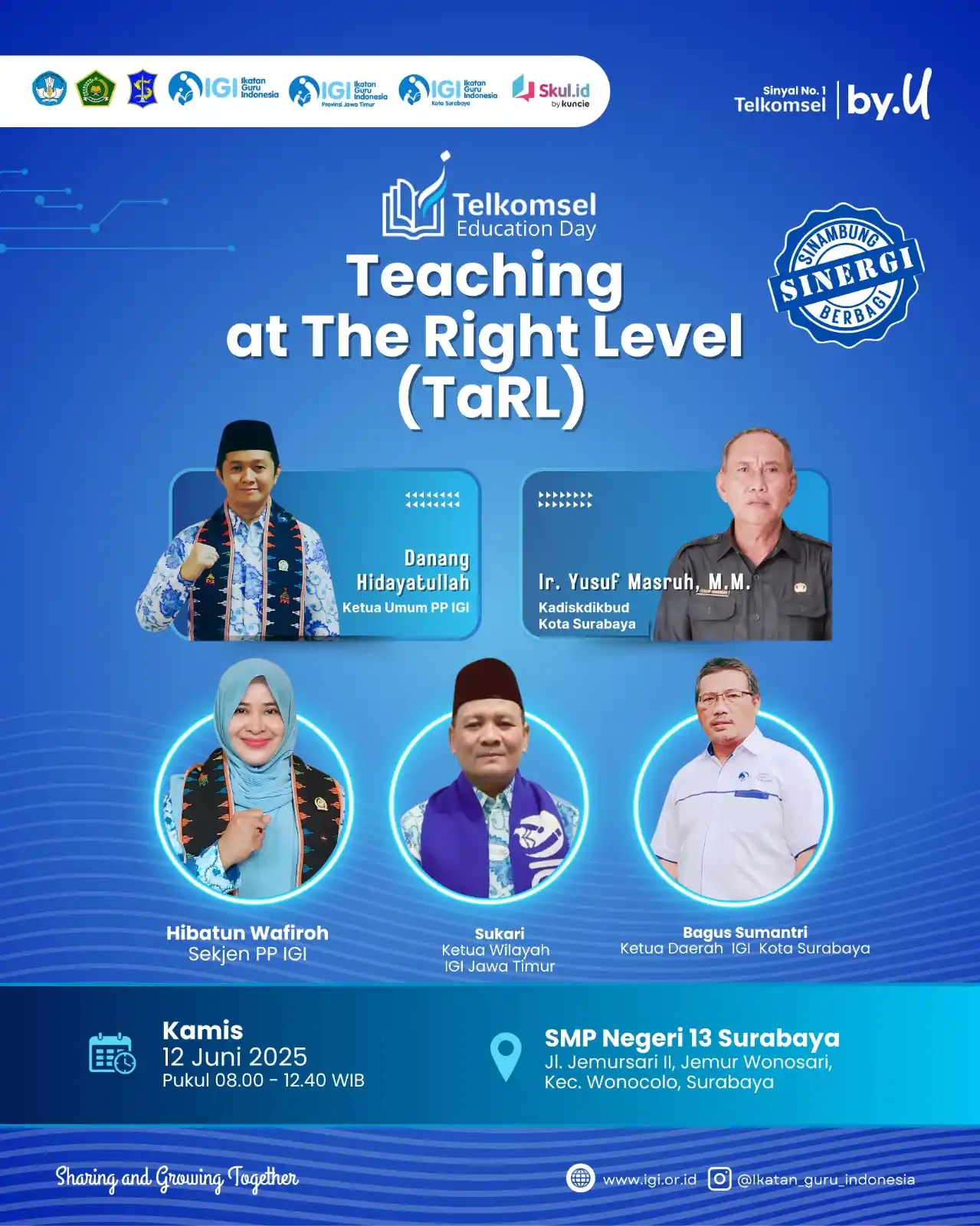 Image from Ikatan Guru Indonesia (IGI): *SINERGI PP IGI-PW IGI Jatim-PD IGI Kota Surabaya didukung oleh Telkom...