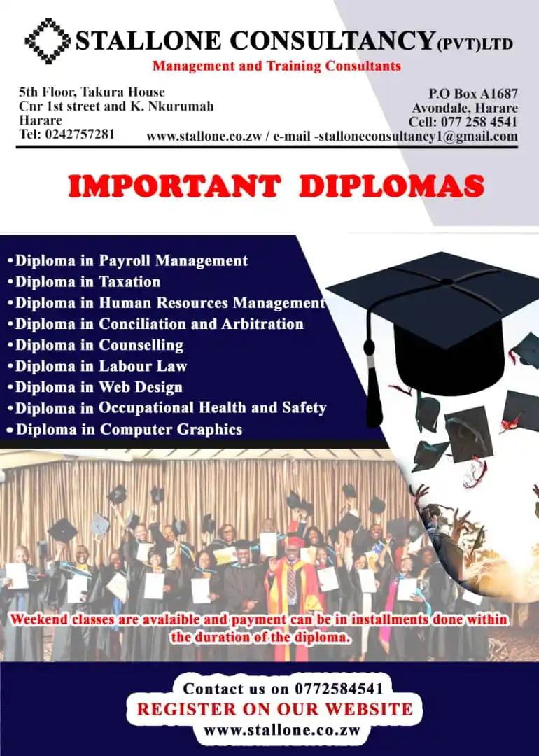 Image from Zim Jobs 🇿🇼 BRC: ☝️☝🏻☝️☝🏻☝🏻☝️☝🏻 *📖 STALLONE CONSULTANCY* `(Management and Trainin...