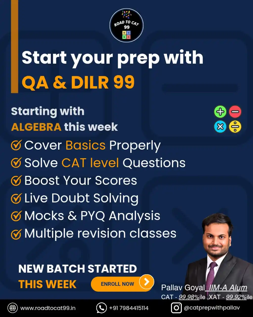 Image from ROAD TO CAT 99 CAT 2025: Starting the new batch with ALGEBRA this week ❤️❤️ Enroll for 1:1 Per...