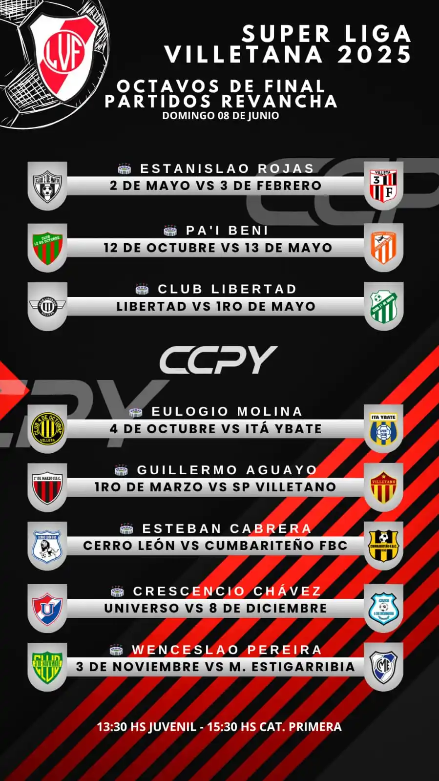 Image from CAMUS click Py: SUPER LIGA VILLETANA DE FUTBOL 🏆 Está tarde se juegan los partidos r...