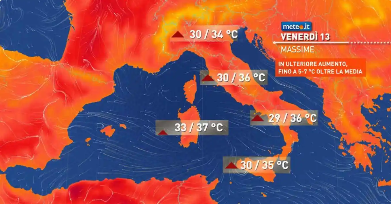Image from Meteo.it: *Temperature ancora in aumento e oltre la norma* Per quanto andrà avan...