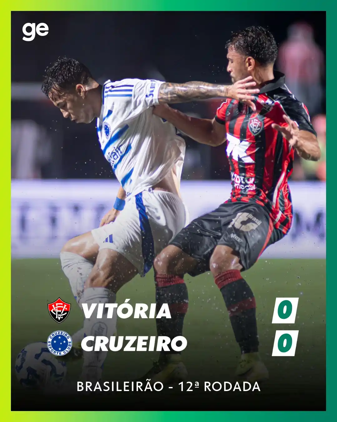 Image from ge.globo | é esporte sempre: Tudo igual num Barradão alagado! 🌧️ Vitória e Cruzeiro não saíram do...