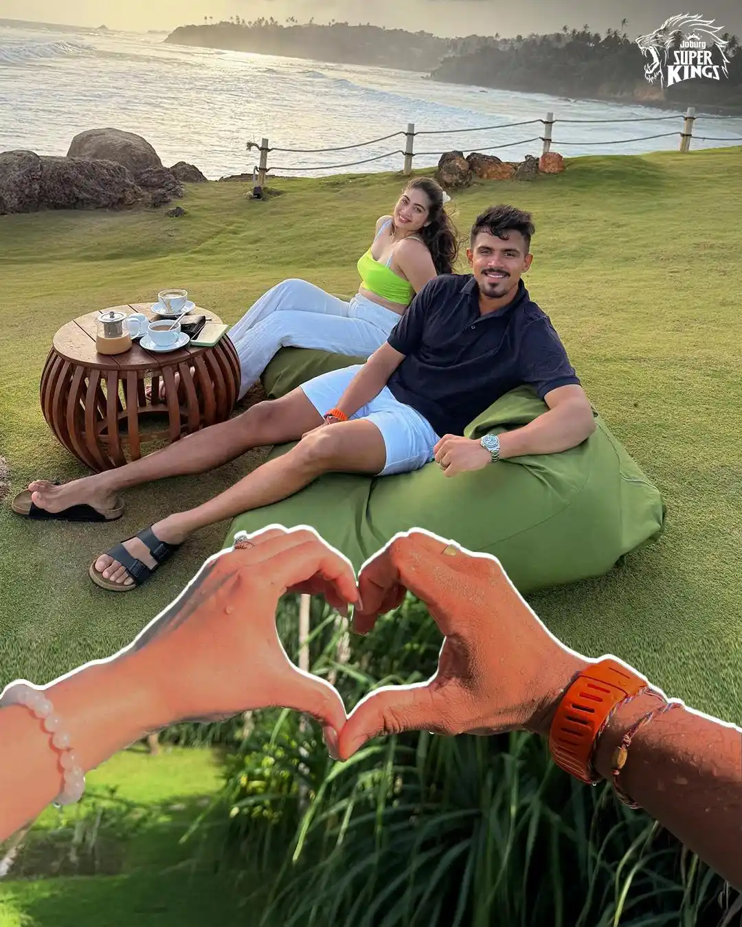 Image from Joburg Super Kings: Vacay mode 🔛 with the best one! 🤩💛 <a class="text-blue-500 hover:u...