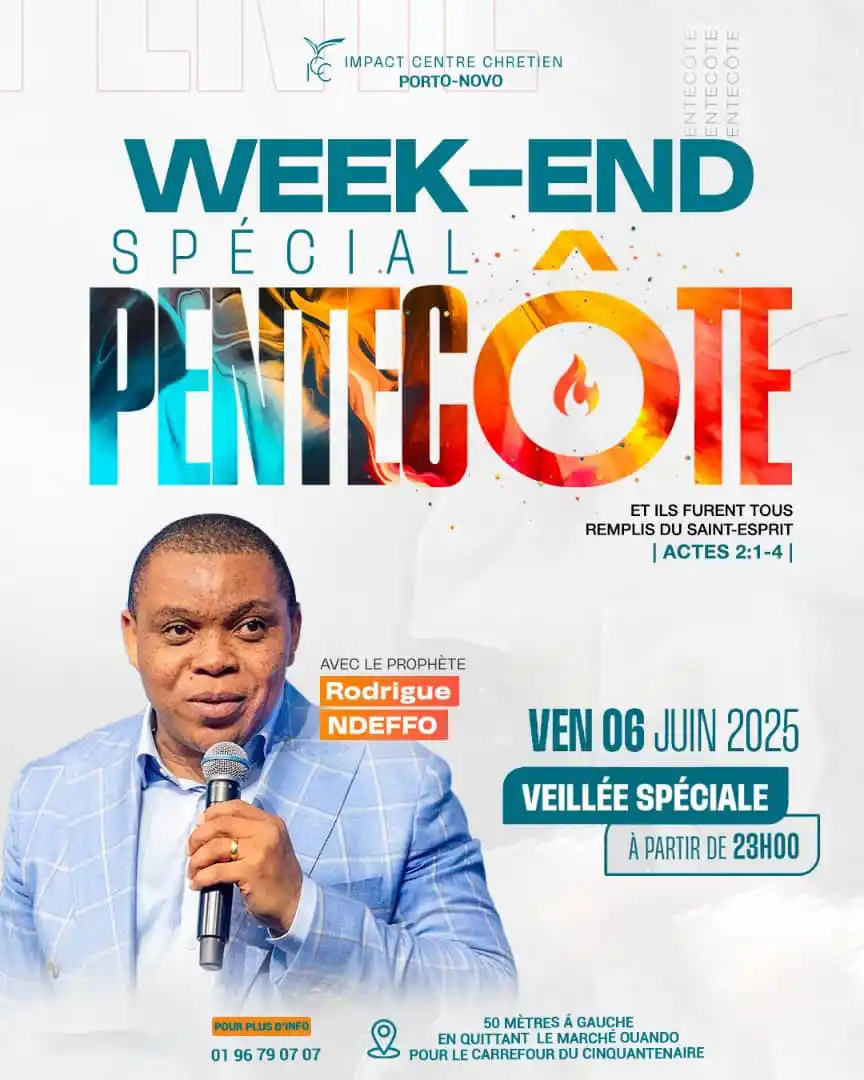 Image from ICC TV PORTO-NOVO: *🔥 VENDREDI SPÉCIAL🔥* avec le prophète *Rodrigue Ndeffo* 🗓️ SAVE T...