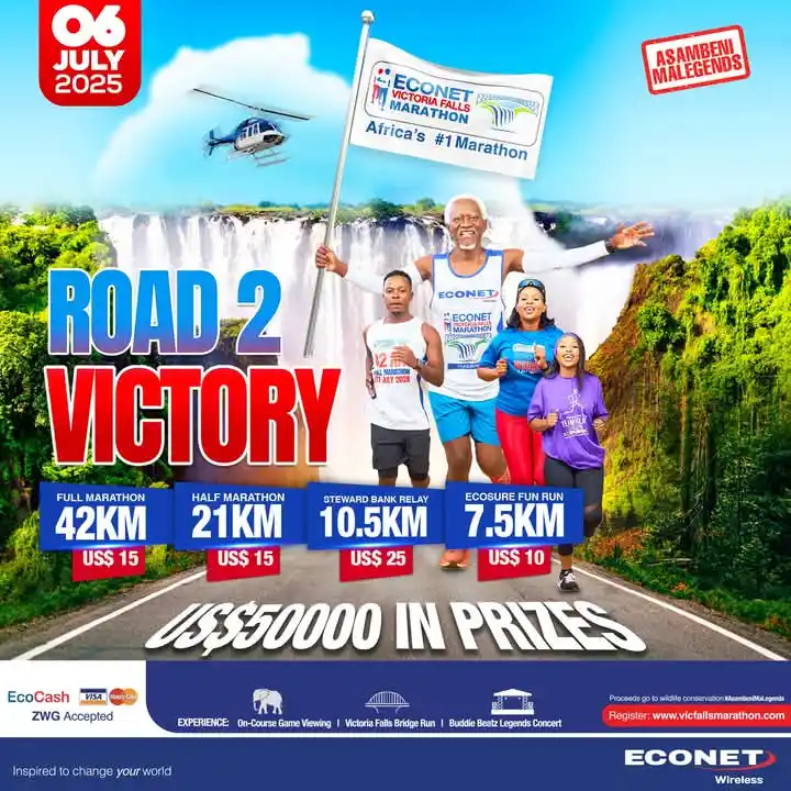 Image from Econet Wireless Zimbabwe: We have now DOUBLED the prize money for the Econet Victoria Falls Mara...