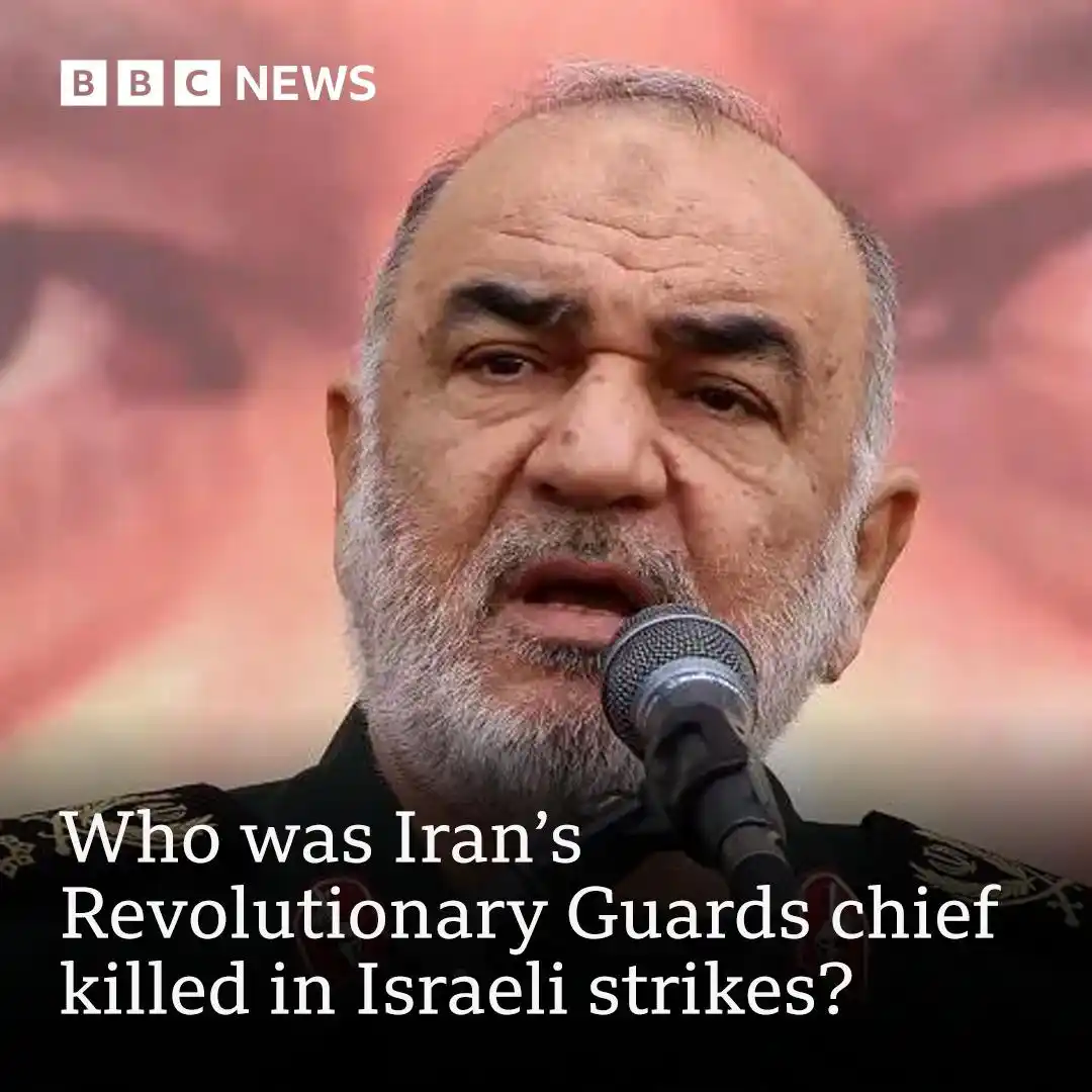 Image from BBC News US: Who was Hossein Salami, Iran's Revolutionary Guards chief, killed by I...