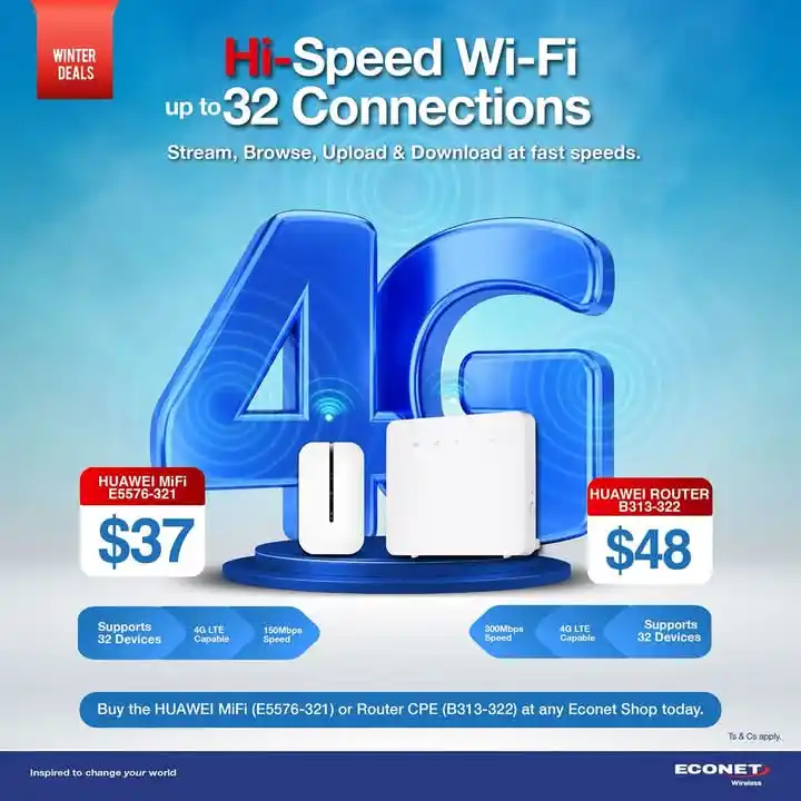 Image from Econet Wireless Zimbabwe: WINTER DEALS 🔥🔥🔥 Home or office, power up to 32 devices with ease....