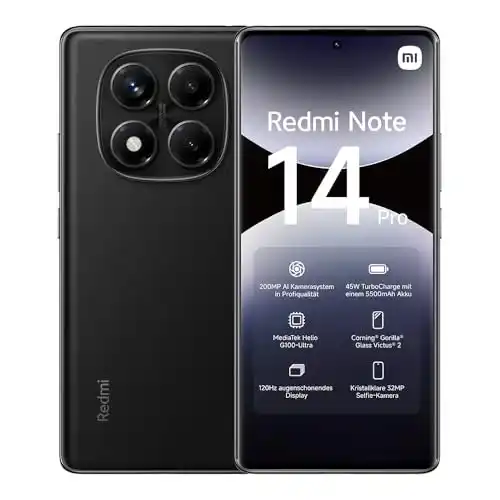 Image from Pirate Deals Angebote | Preisfehler, Schnäppchen, Rabatte & Freebies: Xiaomi Redmi Note 14 Pro Smartphone, 8 + 256GB, Black, 200MP professio...