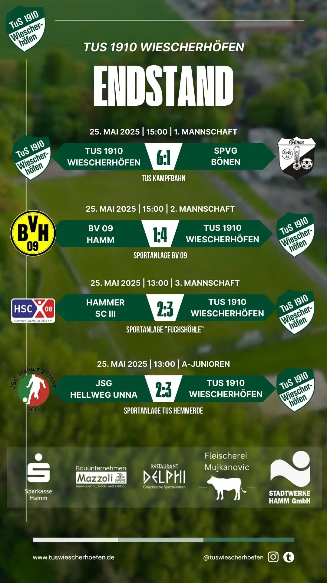 Image from TuS 1910 Wiescherhöfen: 12 Punkte Sonntag + Endspiel voraus! 🔥💚 Was für ein Spieltag für uns...